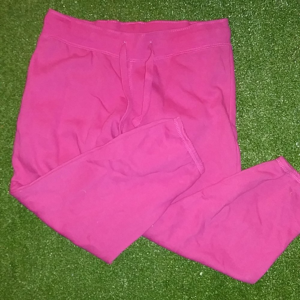 Capri Pink Sweatpants Elastic Waistband Ties 11/14 - No Brand Tag